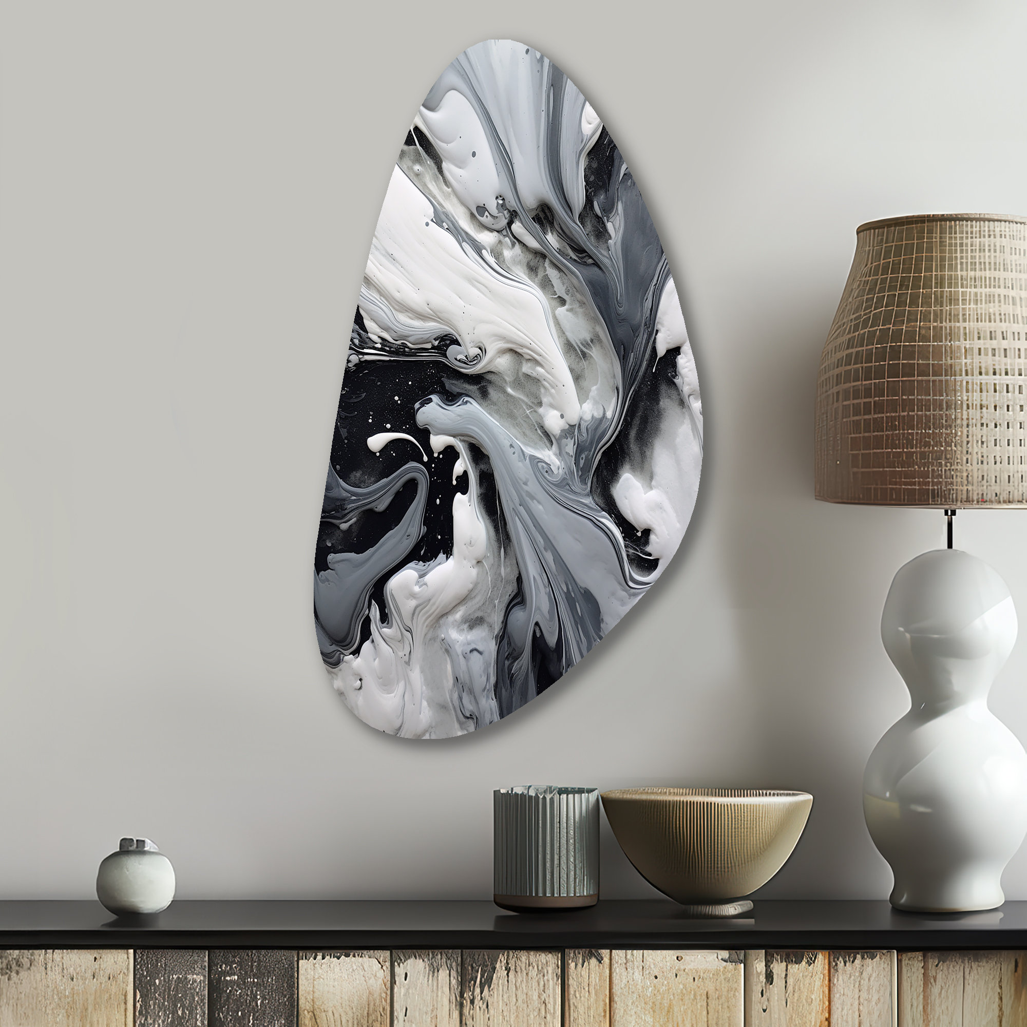 Ivy Bronx Sindee - Abstract Fall Shape Asymmetric Metal Wall Art | Wayfair