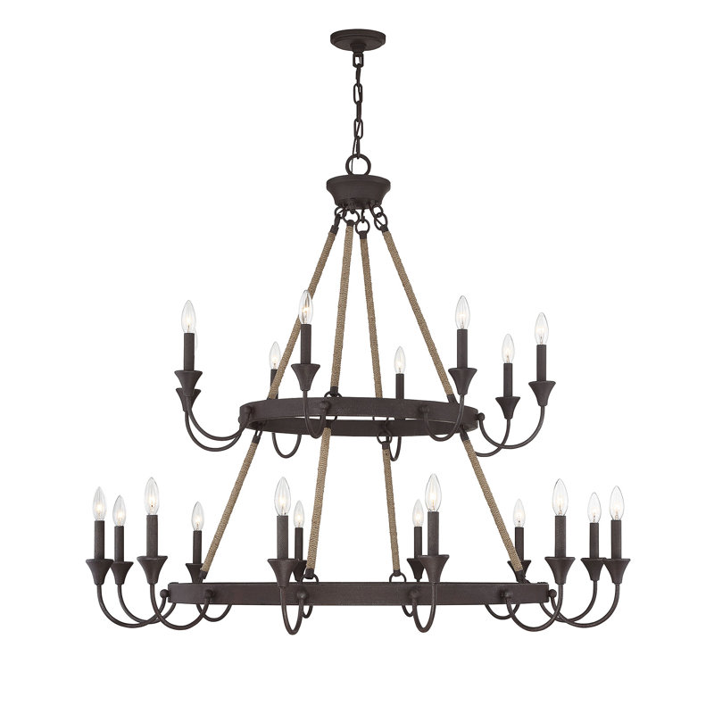 Lustre de style chandelier, H 162,5 po x l 48 po x P 48 po