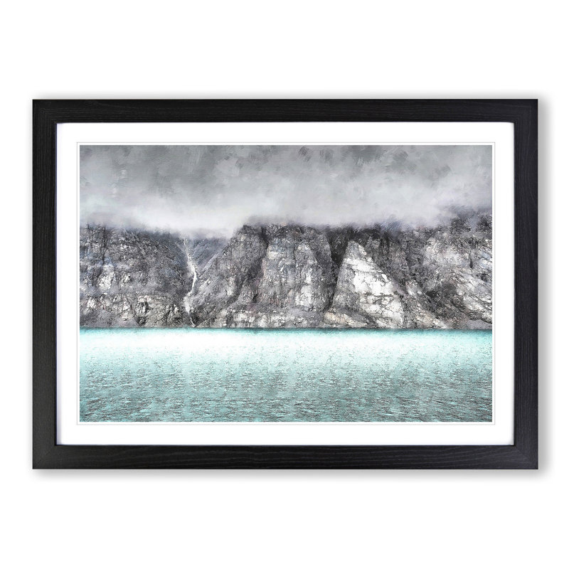 Fog over Baffin Island in Canada - Picture Frame Graphic Art Print, 45cm H x 63cm W x 2cm D, Black Framed