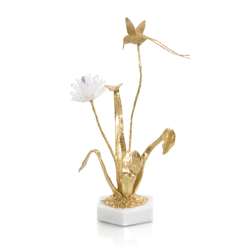 Sculpture fleur et colibri