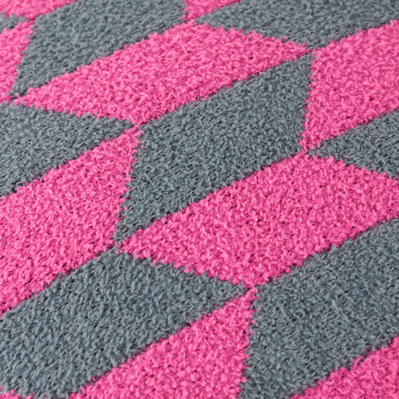 Olsen Geometric Square Cushion, Feather, Pink/Green