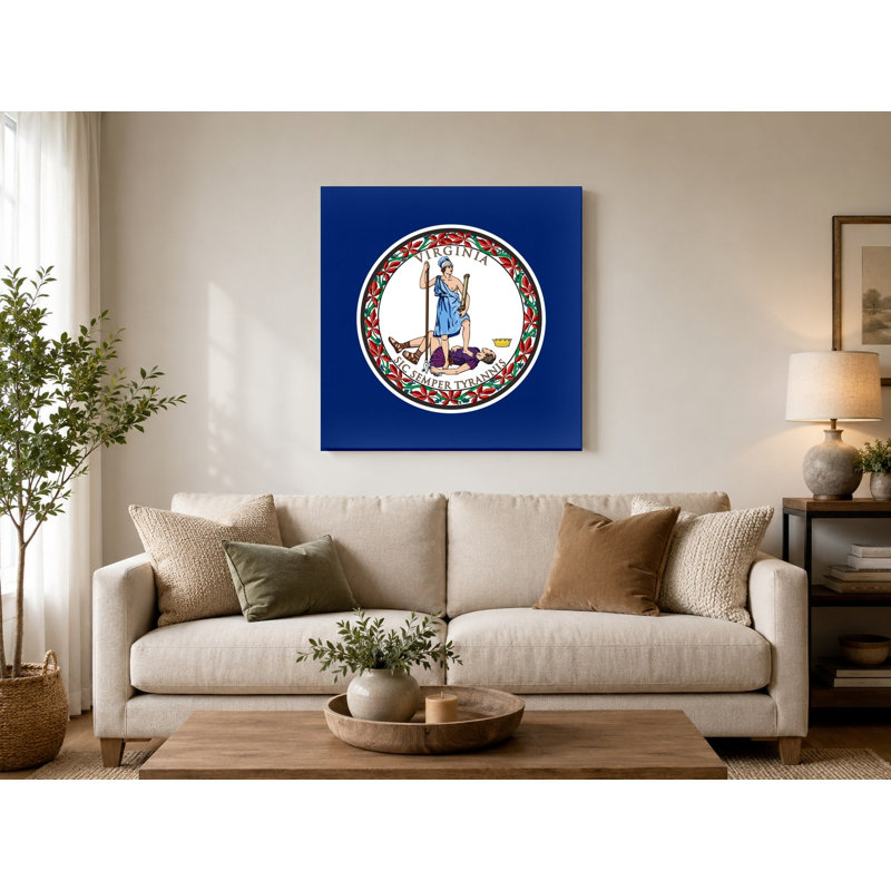 «Virginia State Flag - Commonwealth Seal», art mural sur toile, H 32 po x l 32 po