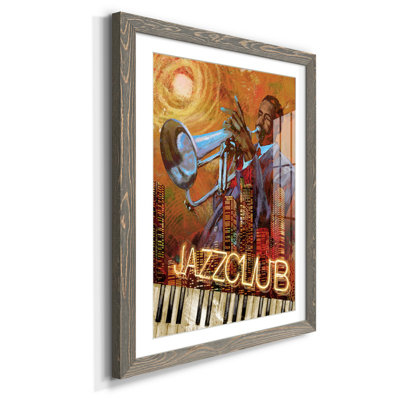 Jazz Club - Reproduction d'art graphique sur papier encadré