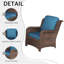 Ensemble de conversation modulaire en rotin pour l'extérieur avec 3 sièges, 2 fauteuils simples et 2 repose-pieds (ensemble de 5)