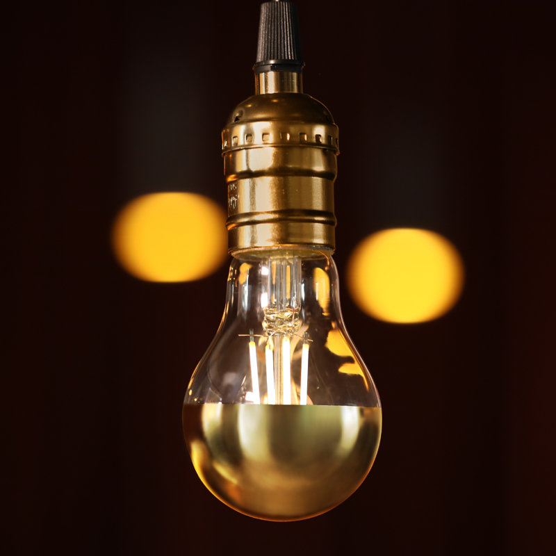 4.5W (40W Eqv.) A19 LED Light Bulbs, Diimmable Half Chrome Anti Glare Light Bulbs, Vintage LED Edison Bulbs, 2700K Soft White, UL Listed, E26 Base