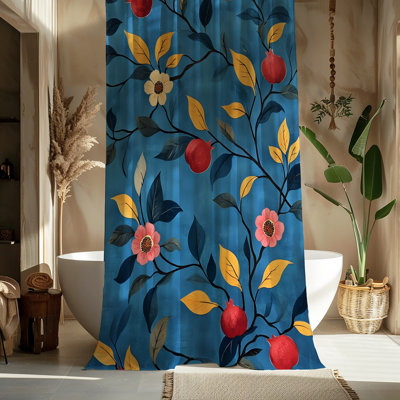 Blue And Bold Floral Shower Curtain