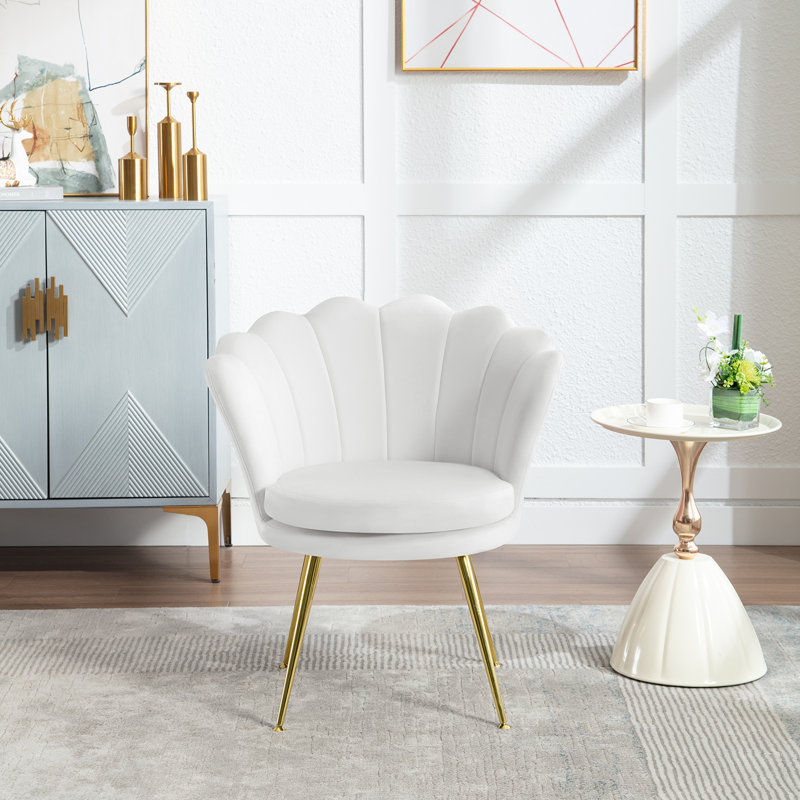 Velvet Armchair, White