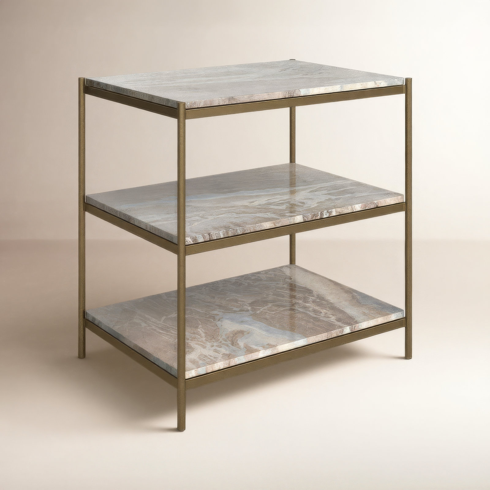 Nightstand, Antique Brass/Canyon