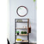 Miroir mural transitionnel 20 po x 1,5 po en bois de manguier. Pour la salle de bain et le vestibule. Cadre solide, 19,8 po x 19,8 po x 1,3 po, 4,3 lb, miroir décoratif à reflets brun foncé pour une silhouette épurée, 4,3 lb.