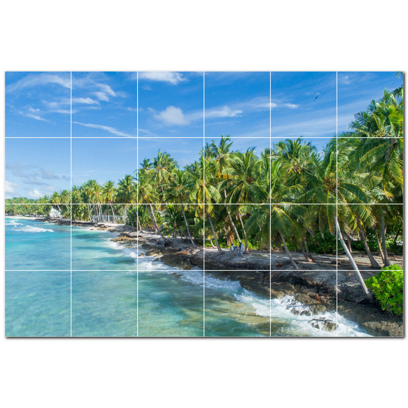 Murale en céramique satinée 8 "x 8" Beach Photo