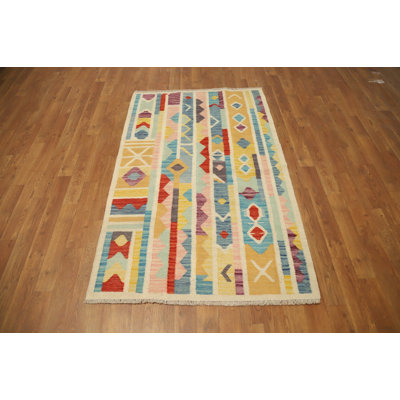 Vegetable Dye Wool Kilim Handwoven Rug 3x5