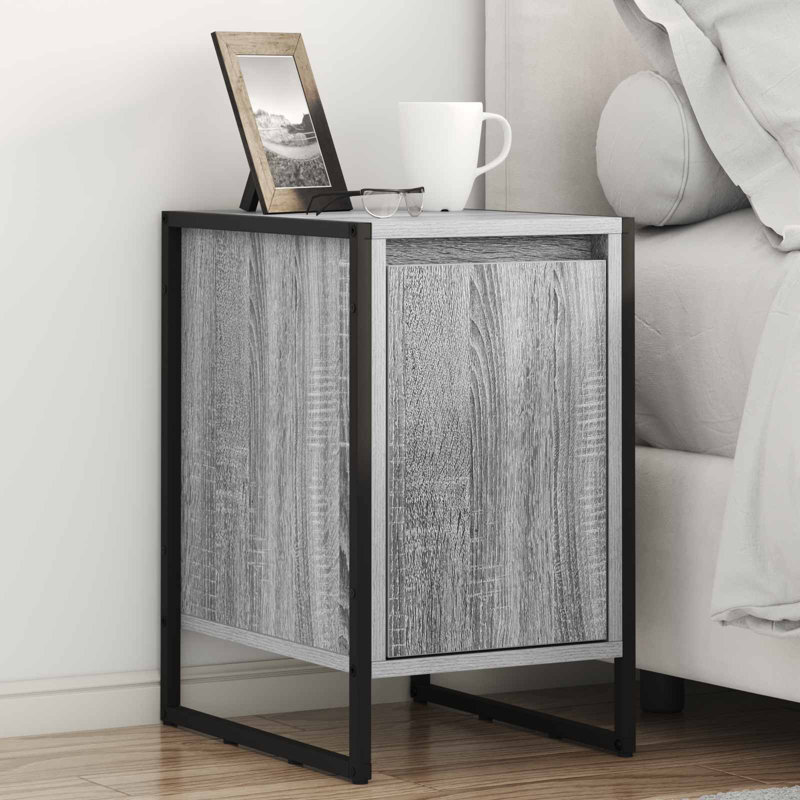 39.5cm W Manufactured Wood Bedside Table, Grey Sonoma