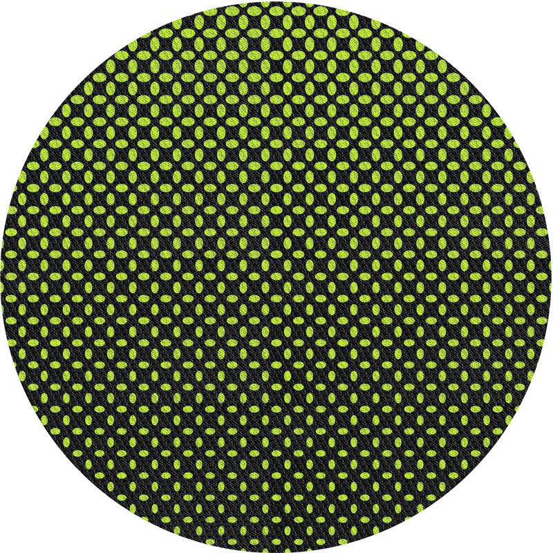 Tapis vert / noir à motif géométrique Vauxhall, Rond 6 pi
