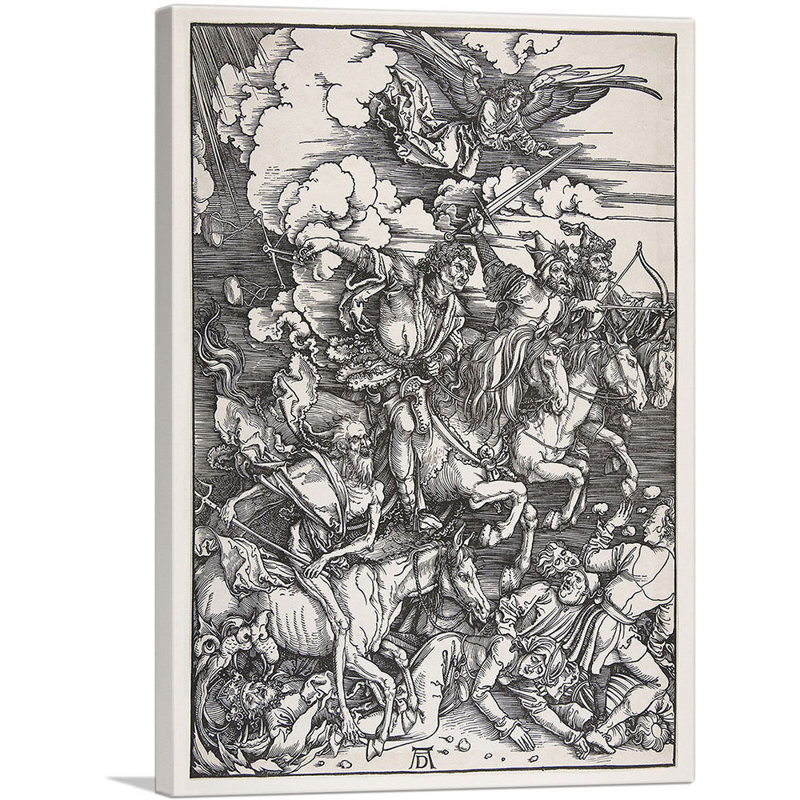 Les quatre cavaliers de l'Apocalypse 1498 par Albrecht Dürer, reproduction d'art sur toile tendue