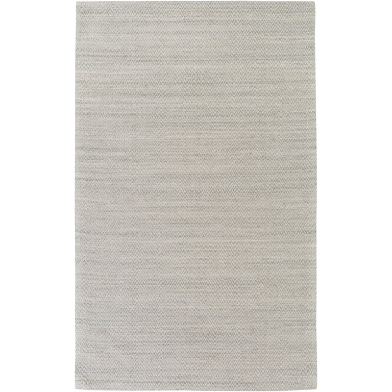 Tapis gris en laine tissé à plat à la main Brewster, Rectangle 2 pi x 3 pi
