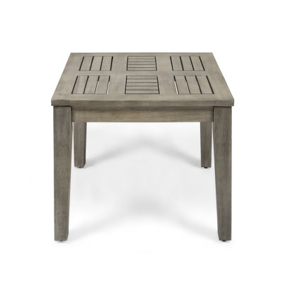 Bops Outdoor Square Side Table, 20 Inch Gray Weather-Resistant Wood