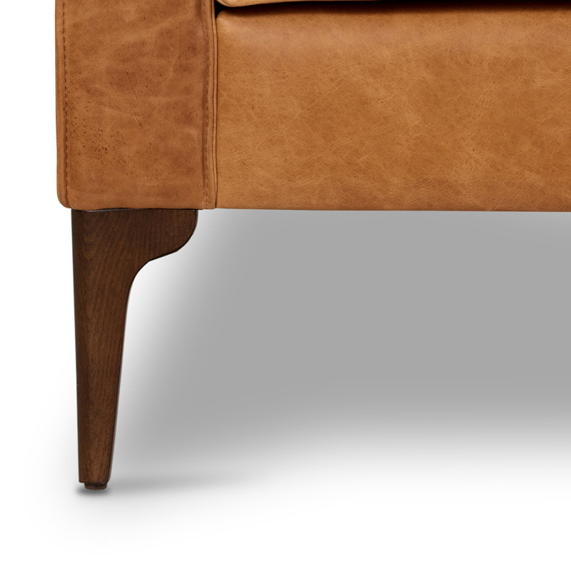 Mateo 82.5'' Full-Grain Genuine Italian Leather Sofa, Cognac Tan Genuine Leather