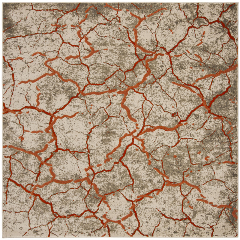 Sorrentino Porcello Performance Abstract Rug, Square 6'7"