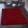 Solid Colour Shaggy Red Area Rug