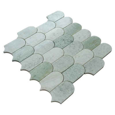 Carrelage mosaïque en marbre poli 12,11 po x 12,11 po Moonlit Arches