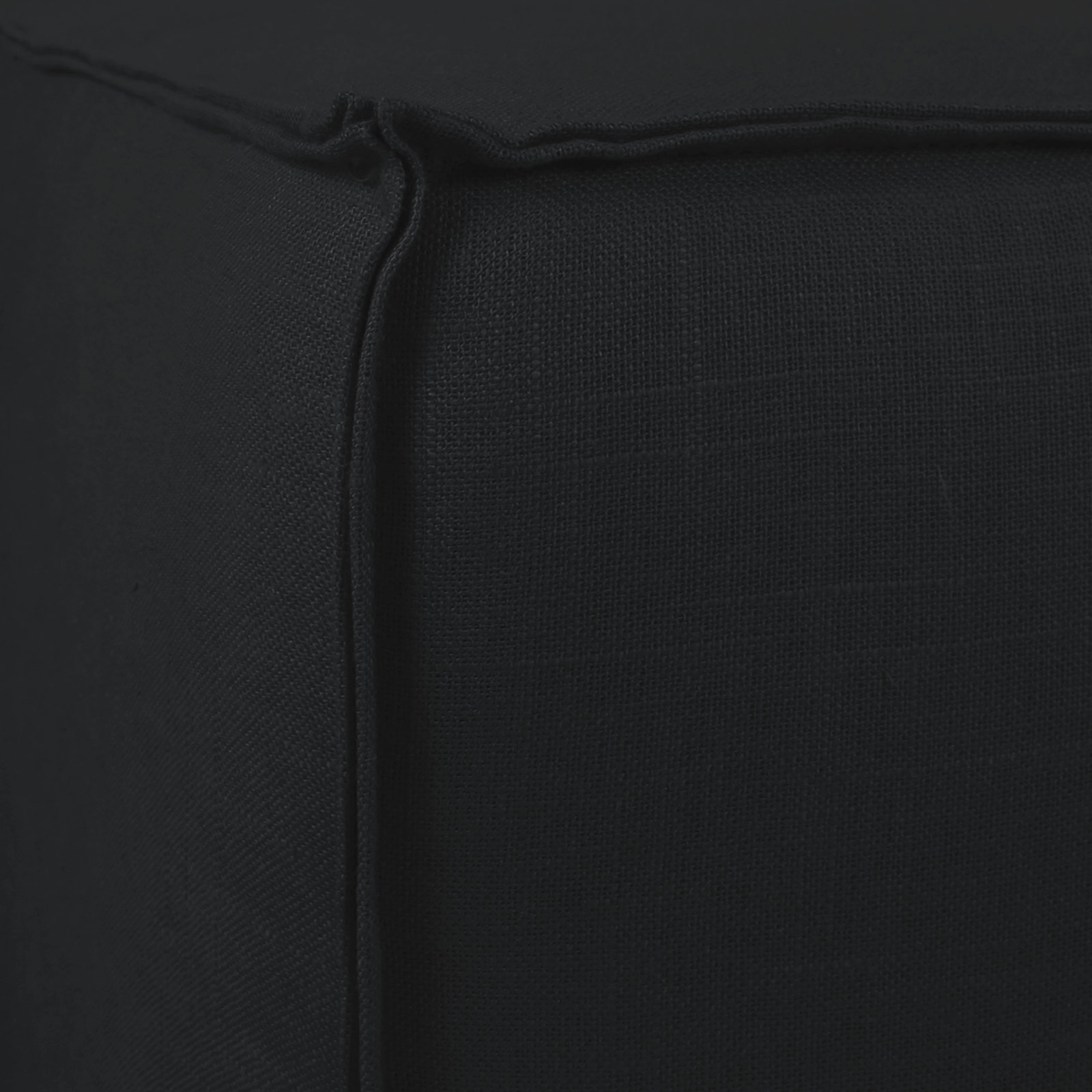 Tillie Upholstered Pouf, Classic Black Linen