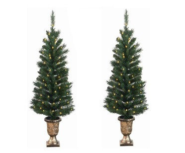 Arbre de Noël artificiel pin pré-éclairé pré-éclairé pin topiaire 4 pi - lumières claires