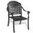 2Pcs Cast Aluminum Patio Armchairs, Black, Corrosion Protected, Cushioned Seats, Wide , Ergonomic Black Frame, To Rust And Weather, Comfy Stackable
