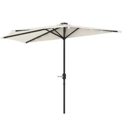 Parasols de patio solaires compacts en acier, style blanc crème pour des espaces extérieurs confortables