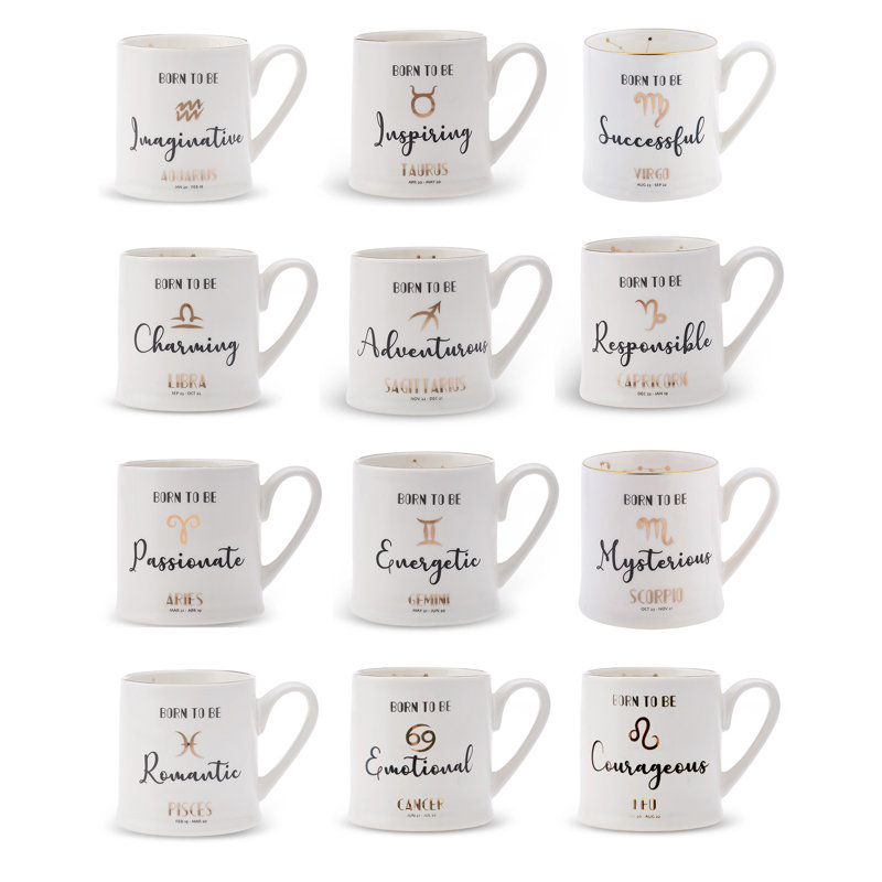 Grande tasse à café en porcelaine fine Zodiac (Scorpion)