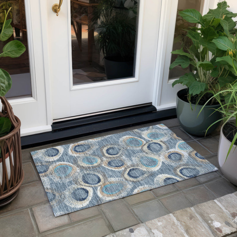 Machine Washable Indoor/Outdoor Jenning ACN2278 Geometric Rug, Rectangle 1'8" x 2'6"