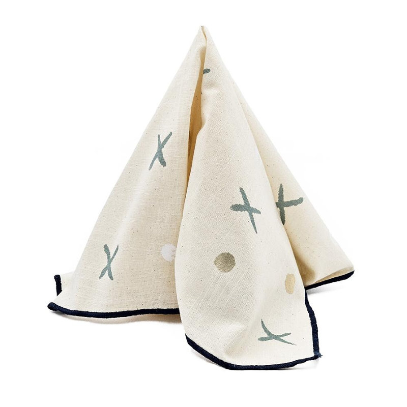 Napkin - Set of 8 - 17" x 17" - Gray/Blue