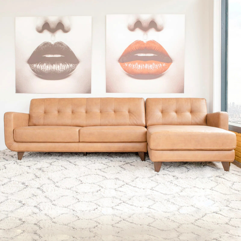 Canapé modulaire en cuir 2 pièces, Orienté à droite