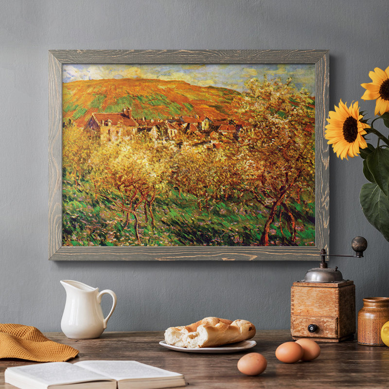 «Blooming Apple Trees», peinture sur toile encadrée, Gris, H 26 po x l 38 po x P 1,5 po
