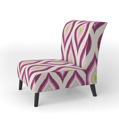 Fauteuil de chambre en mauve à motif abstrait mauve