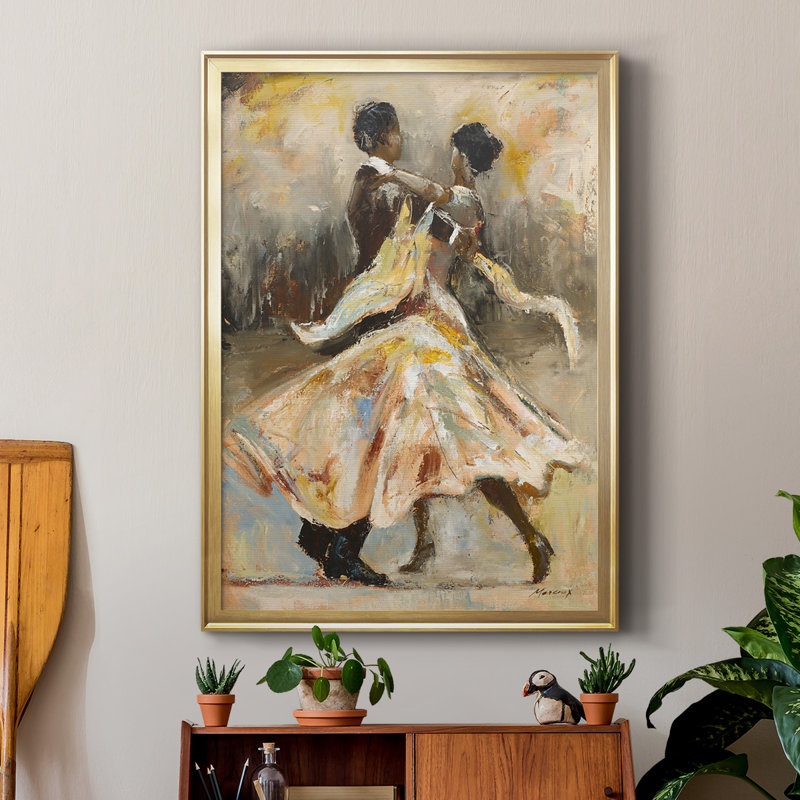 «Night Out», reproduction encadrée de qualité supérieure - prête à être accrochée, Or, H 36,5 po x l 26,5 po x P 1 po
