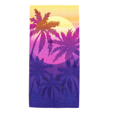 Magenta Sun Set Beach Towel, 30 x 60 inches