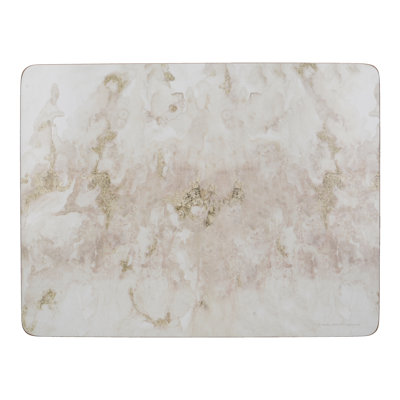 Grey Marble Lacquered With Cork Backing Abstract Rectangle Placemat