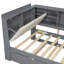 Lit plateforme en bois avec lit gigogne, tablettes et tête de lit-1194553533