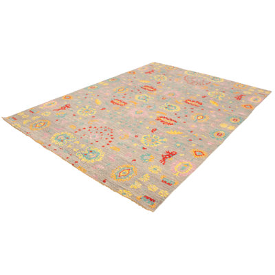 One-of-a-Kind 10' X 14'4" 2010s Wool Area Rug in Gray