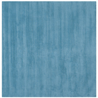 Tapis bleu en laine tissé à plat à la main Moreau