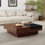 Table basse italienne avec rangement en bois italien rétro INSPI