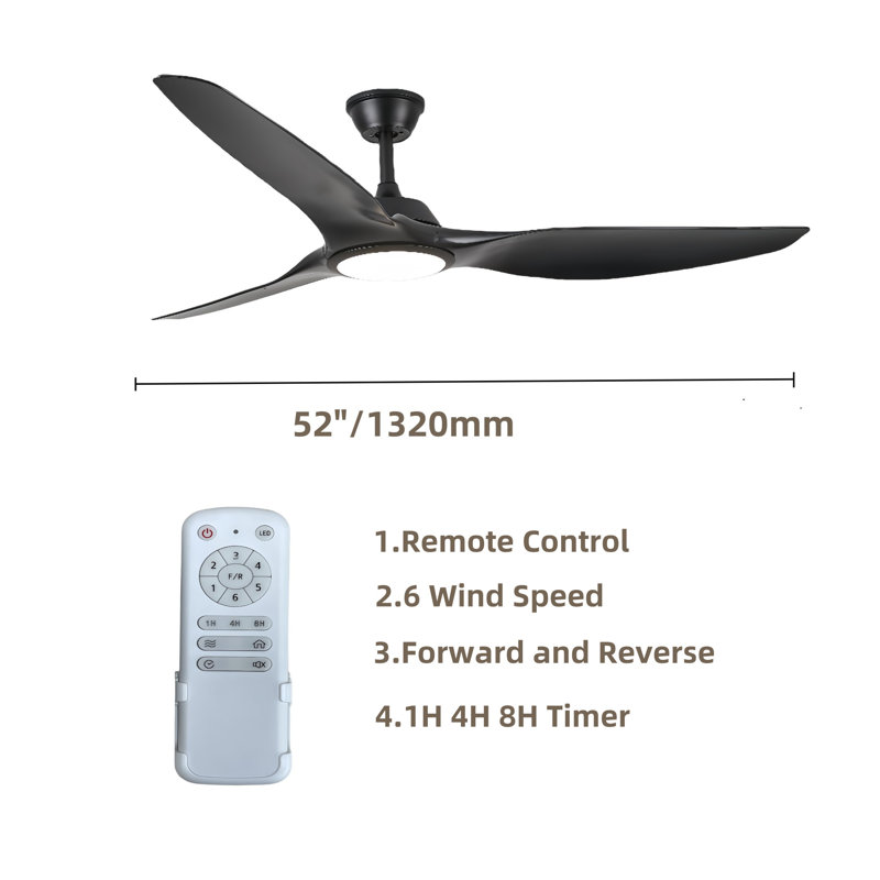 Kaviona 68'' Ceiling Fan with LED Lights