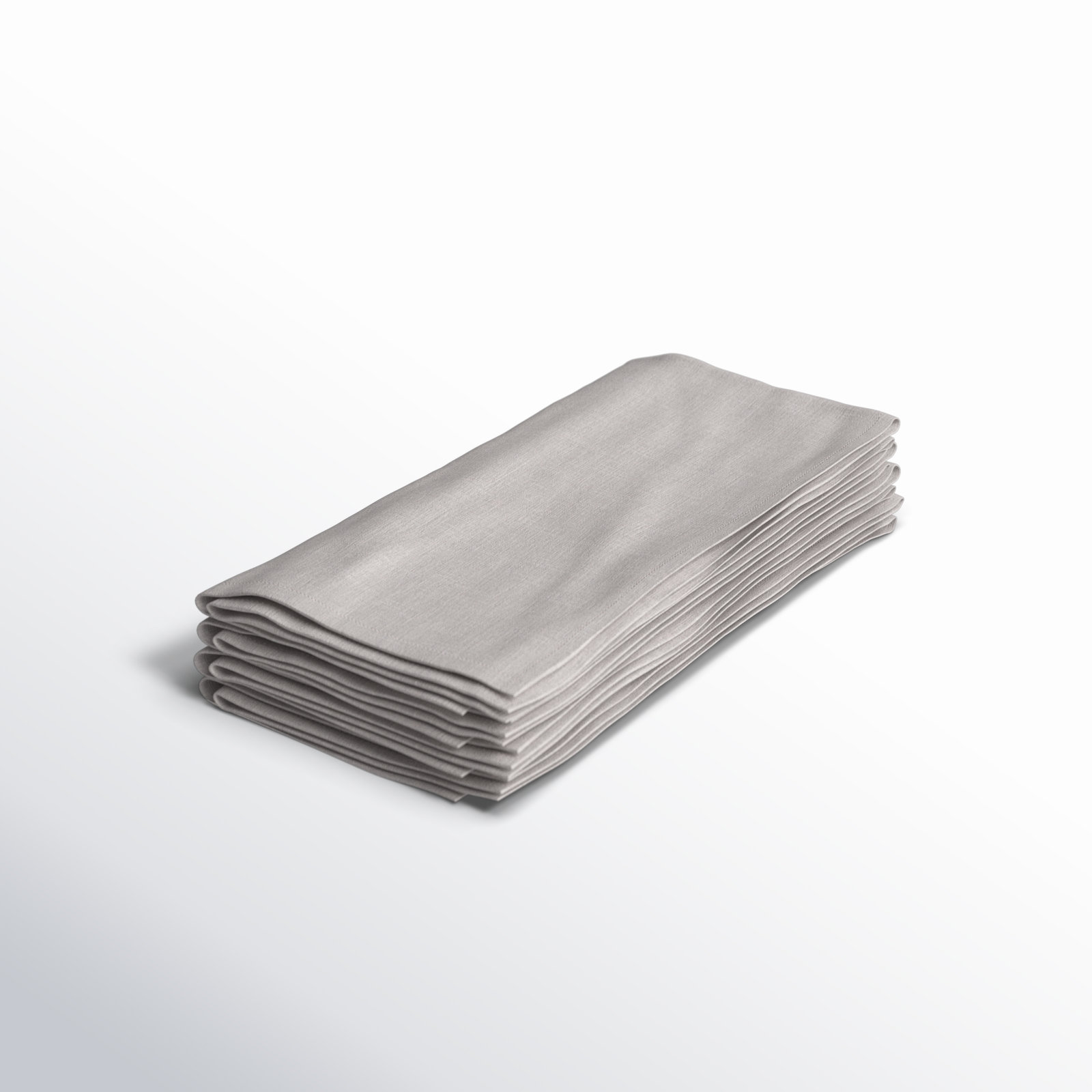 Alvia Reversible Linen Napkin, Light Gray
