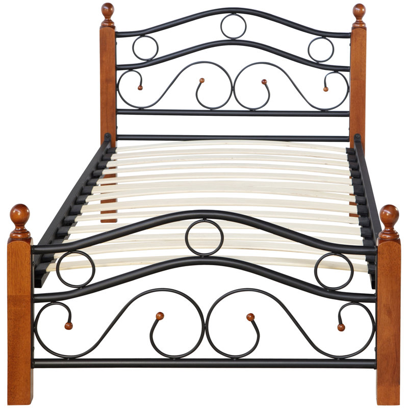 Wolcott Bed Frame, Brown/Black, European Single (90 x 200 cm)