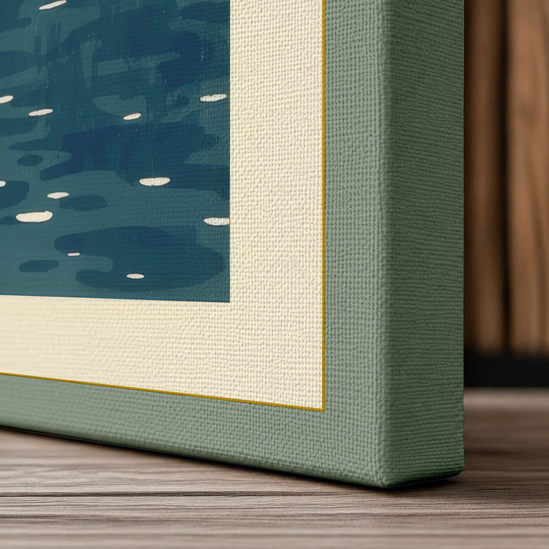 Giraffe Emerges Coastal - Wrapped Canvas, 30x20 - 76.2 x 50.8 cm, Sage Border
