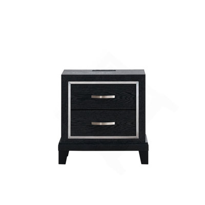 2 Drawer Nightstand With AC/USB Outlets
