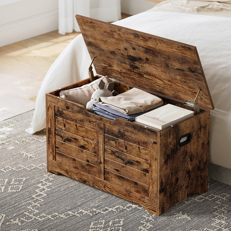 Storage Bench, 18.1" H x 31.5" W x 15.7" D, Rustic Brown