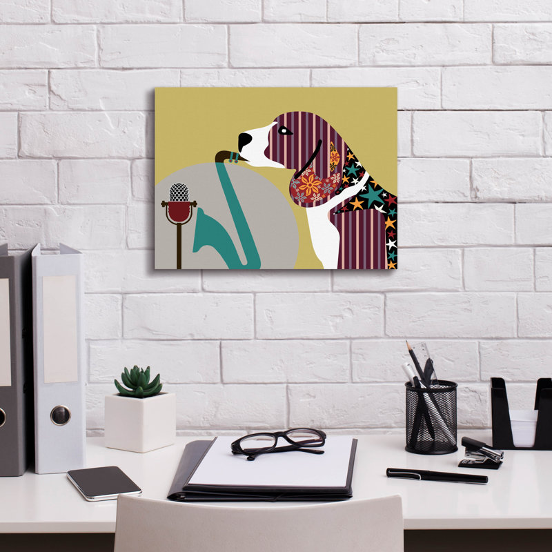 «Beagle Dog II» par Lanre Adefioyue, H 12 po x l 16 po x P 0,75 po