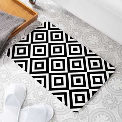 Diamond Tile Rectangle Non-Slip Bath Mat