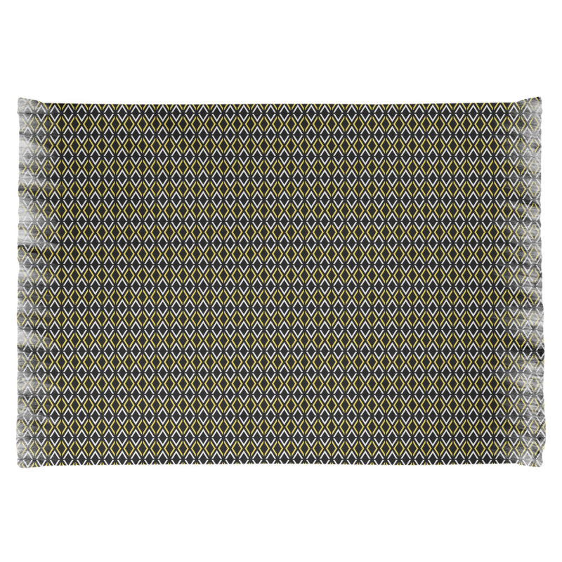 Losanges classiques noir/jaune Tapis décoratif, Oui